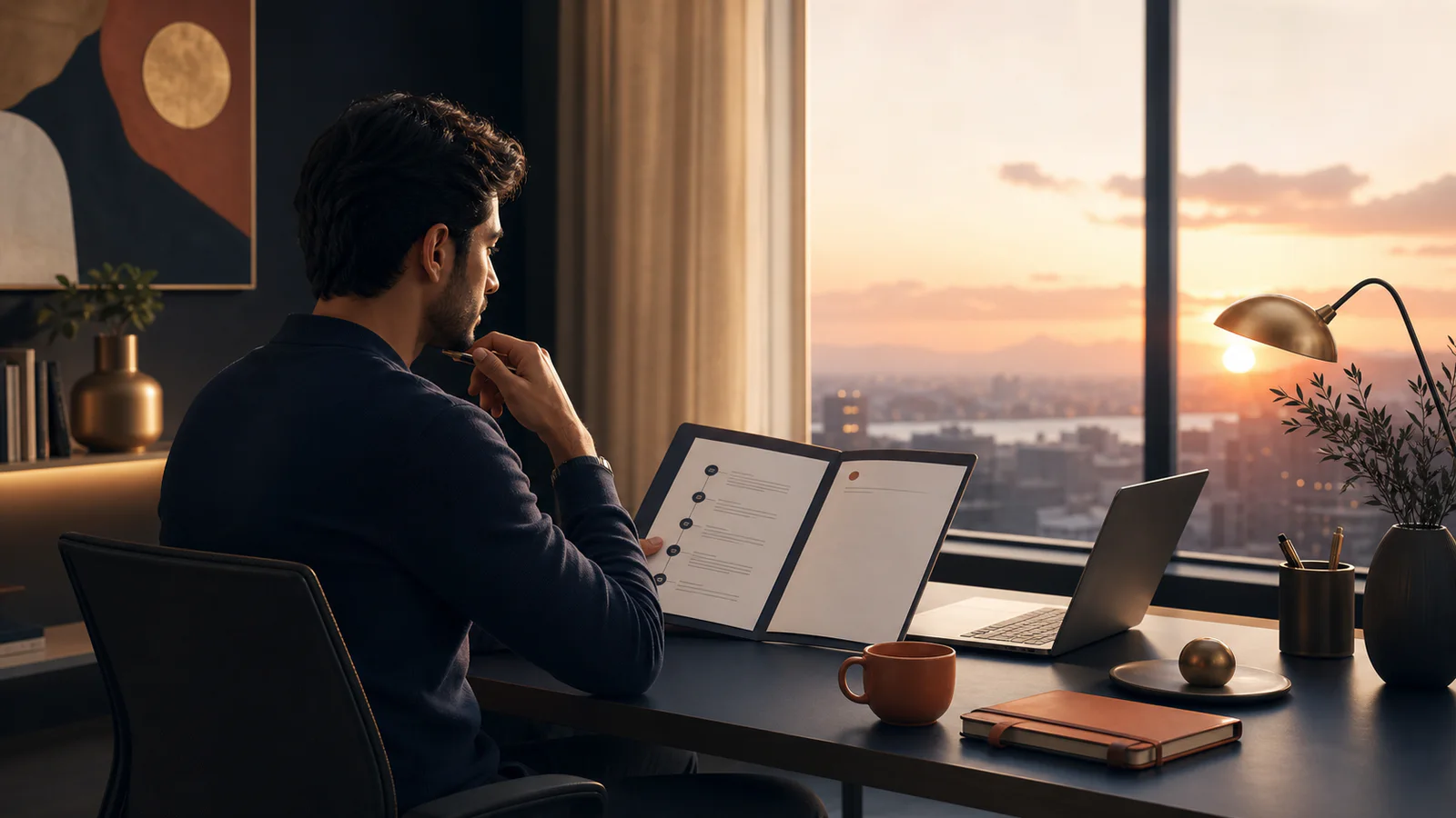 Freelancer organizing a calm, professional follow-up plan for a late client payment